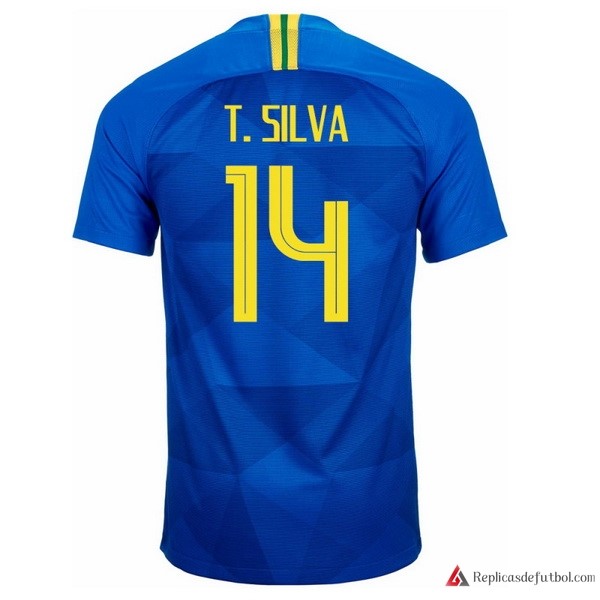 Camiseta Seleccion Brasil Segunda equipación T.Silva 2018 Azul